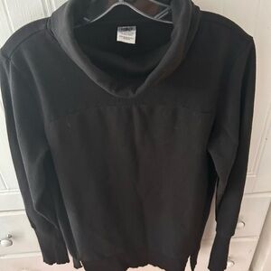 Black Cowl Neck Sweater/Sweatshirt with Long Sleeves EUC and Slightly Puffy